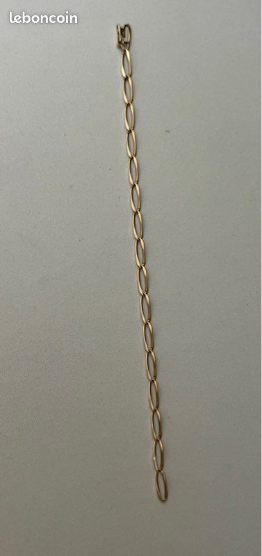 Bracelet en or jaune 18 carats 750 / 1000 gourmette (image 2)