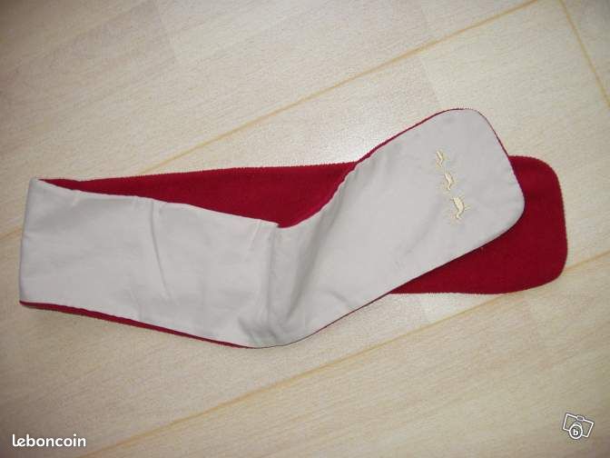 Echarpe bébé en velours bi-color beige et bordeaux (image 1)