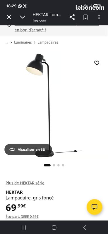 Lampadaire ikea blanc (image 2)