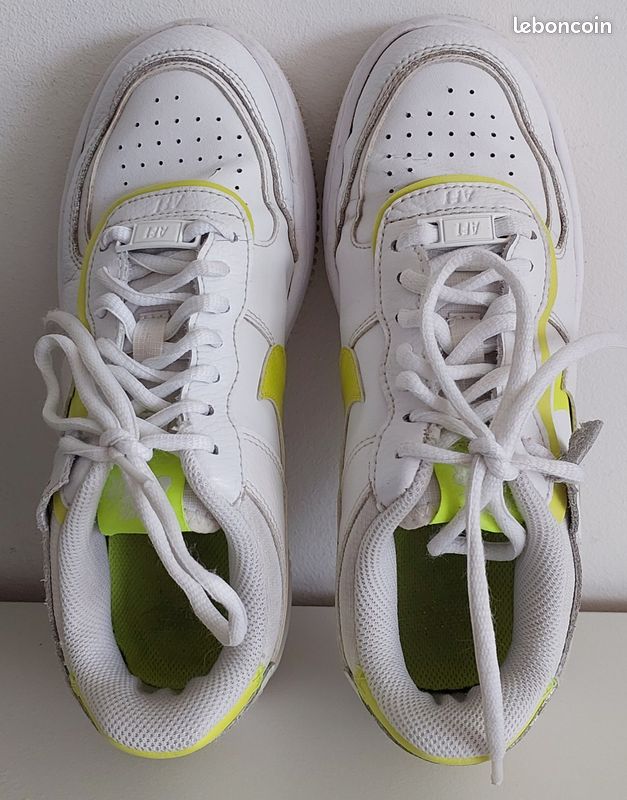 Nike Sneaker Air Force Blanche Jaune Fluo Air Force Fluo Jaune