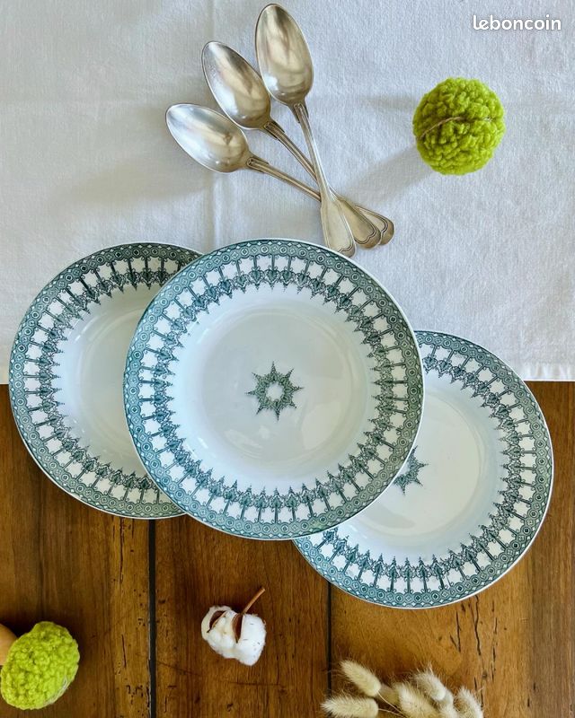Trio d’assiettes creuses Vintage - Persan St Amand & Hamage (image 1)