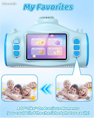 Appareil Photo Enfant 48MP 1080P – Projecteur, 32Go, Trépied, 10x Zoom, Cadeau 3-12 Ans