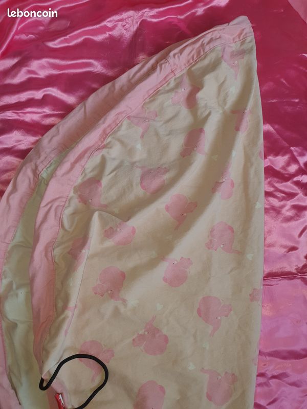 Sac à jouets tissu rose avec éléphants (image 4)