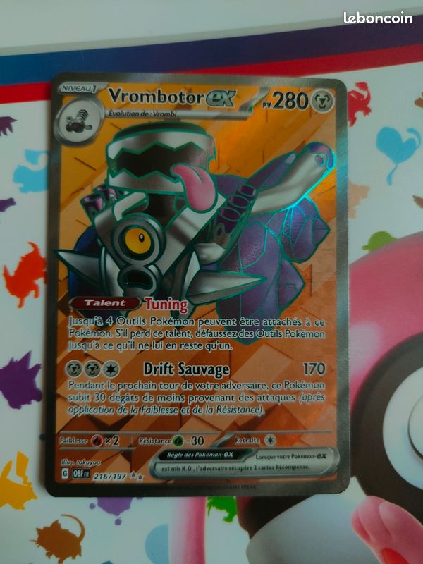 Carte Pokmon Vrombotor Ex 216/197 - Flammes obsidiennes - Trs bon tat -  Collection