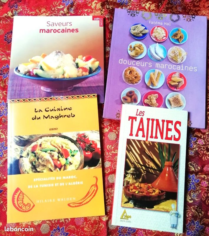 Lot 4 livres de cuisine: Cuisine et douceurs marocaines, Cuisine du Maghreb et Tajines (image 1)