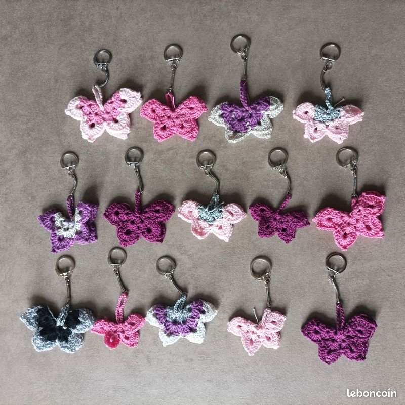 Porte-clés Libellule Au Crochet Fait Main