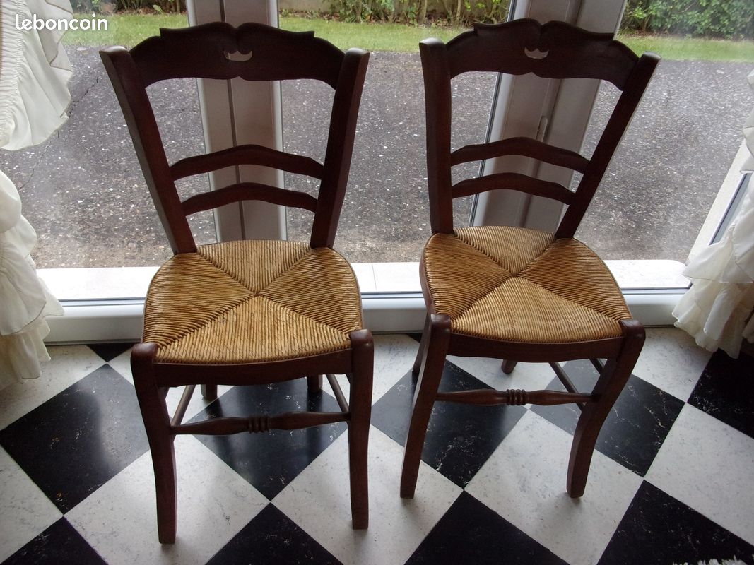 Chaises en paille vintage (image 1)
