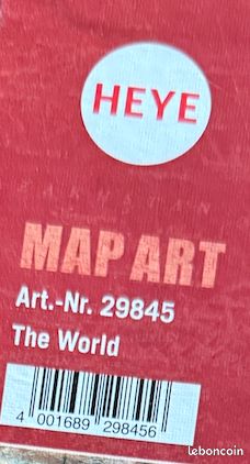 PUZZLE HEYE 2 000 PIECES MAP ART carte du monde (image 3)