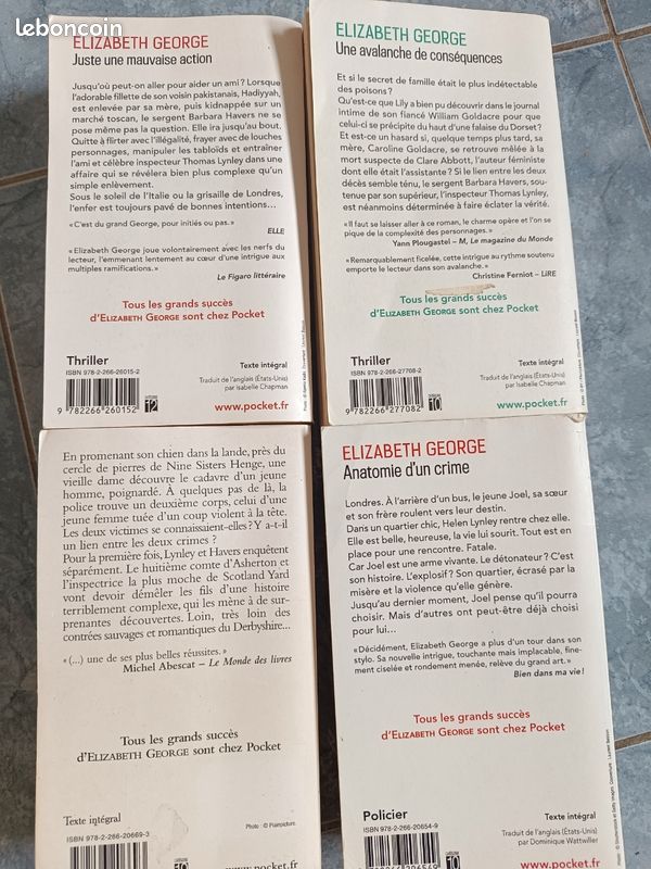 Lot de quatre thrillers Elizabeth George (image 3)