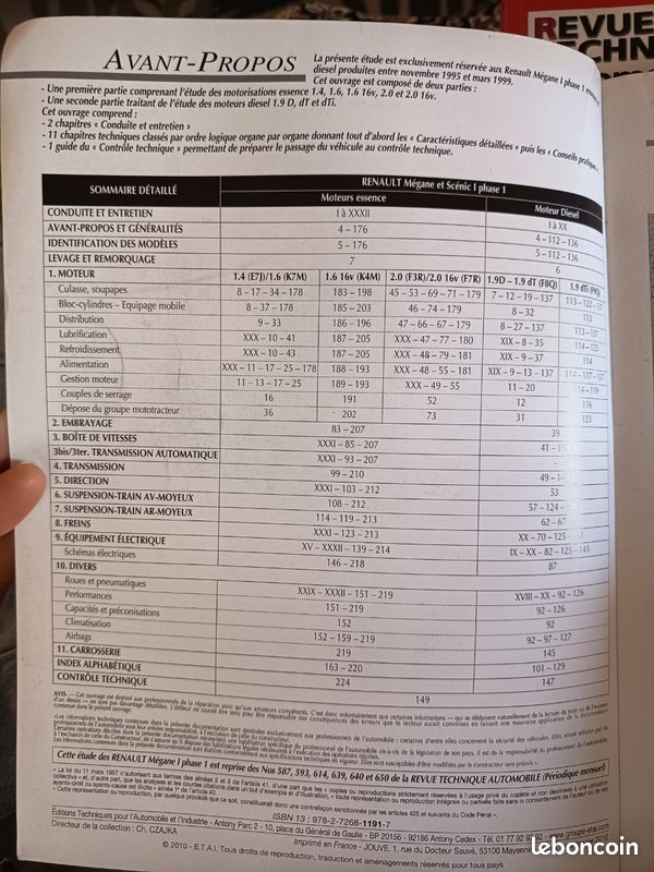 Revue technique Renault Mégane et Scenic (image 2)