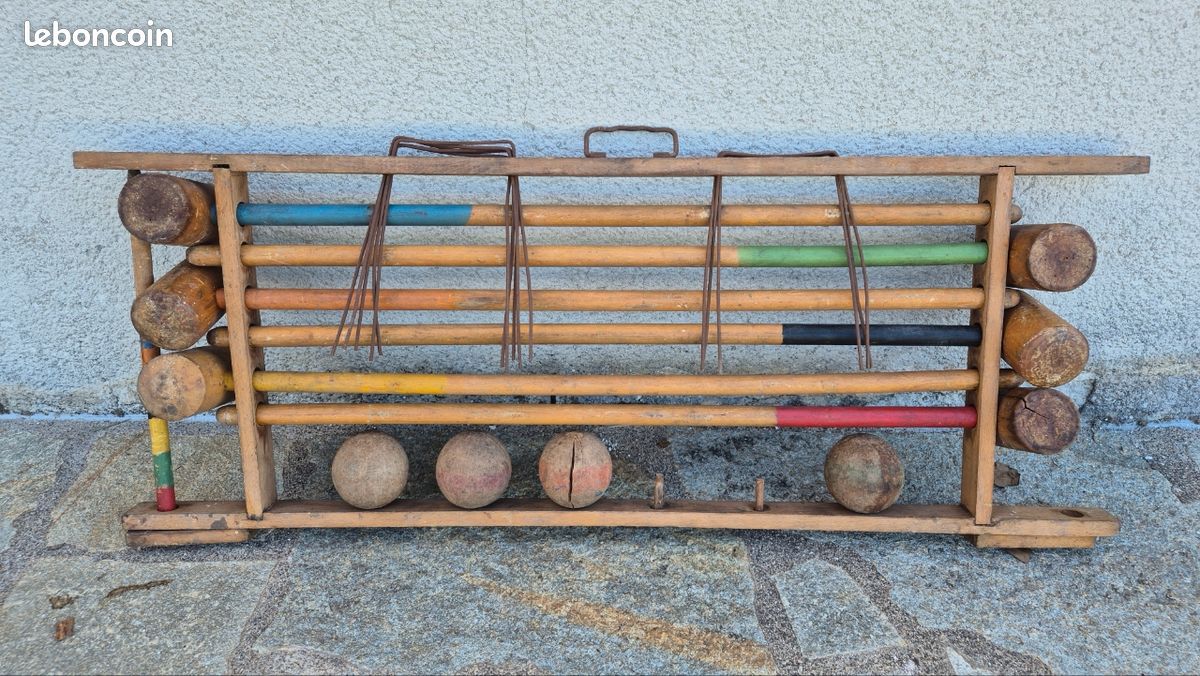 Jeu de croquet bois ancien (image 1)