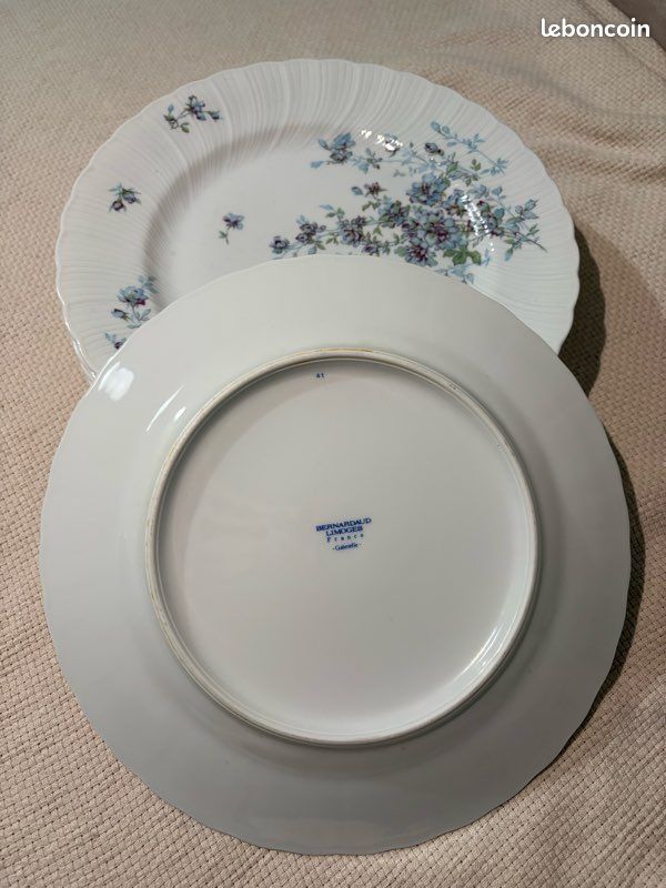 Lot de 6 assiettes plates Bernardaud Limoges 24,5cm – Modèle Gabrielle (image 2)