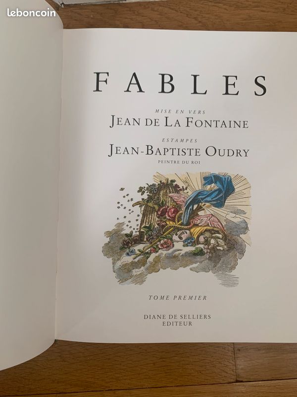 Diane de Selliers – Rare coffret des Fables de La Fontaine en très bon état, 1er ouvrage publié par Diane de Selliers en 1992 (2 tomes) (image 2)