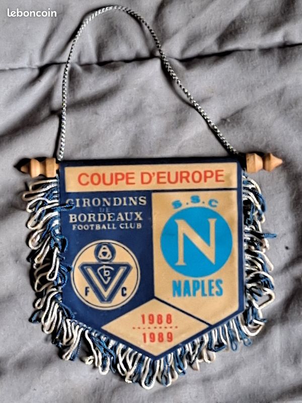 RARE Girondins de Bordeaux Fanion coupe d'europe Bordeaux /Naples (image 1)