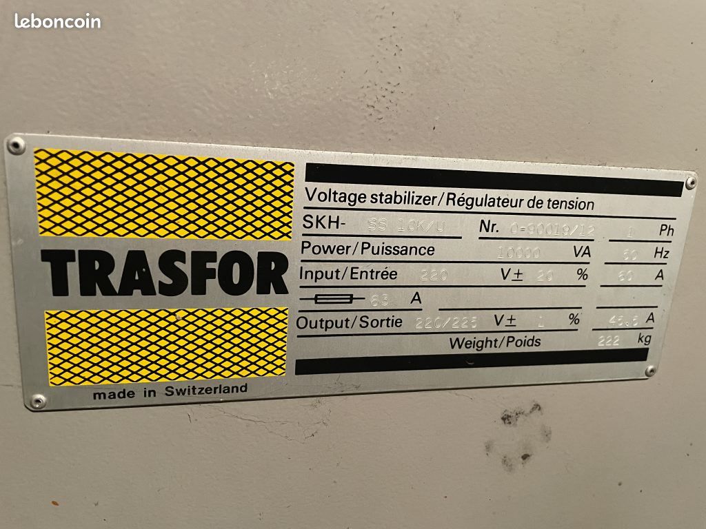 Régulateur stabilisateur tension 10KVA TRASFOR Suisse (image 1)