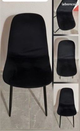 Chaises velour noir (image 1)