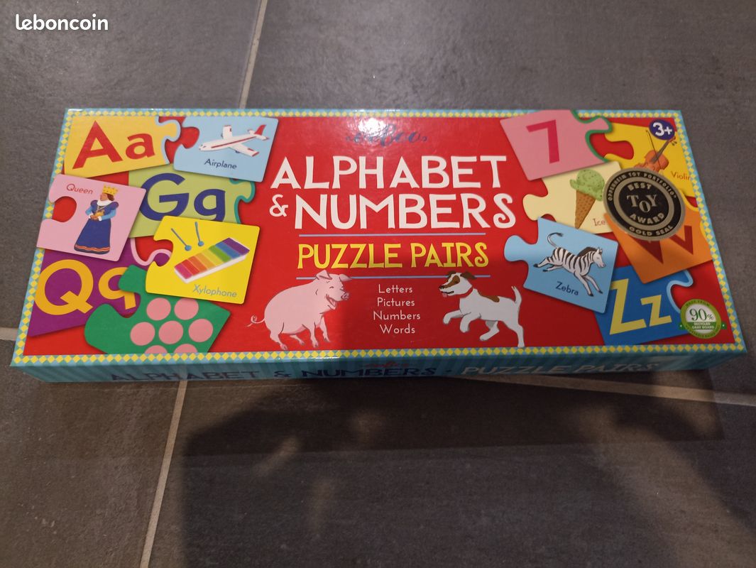 Jeu puzzle lettres de l'alphabet et chiffres en anglais (image 1)