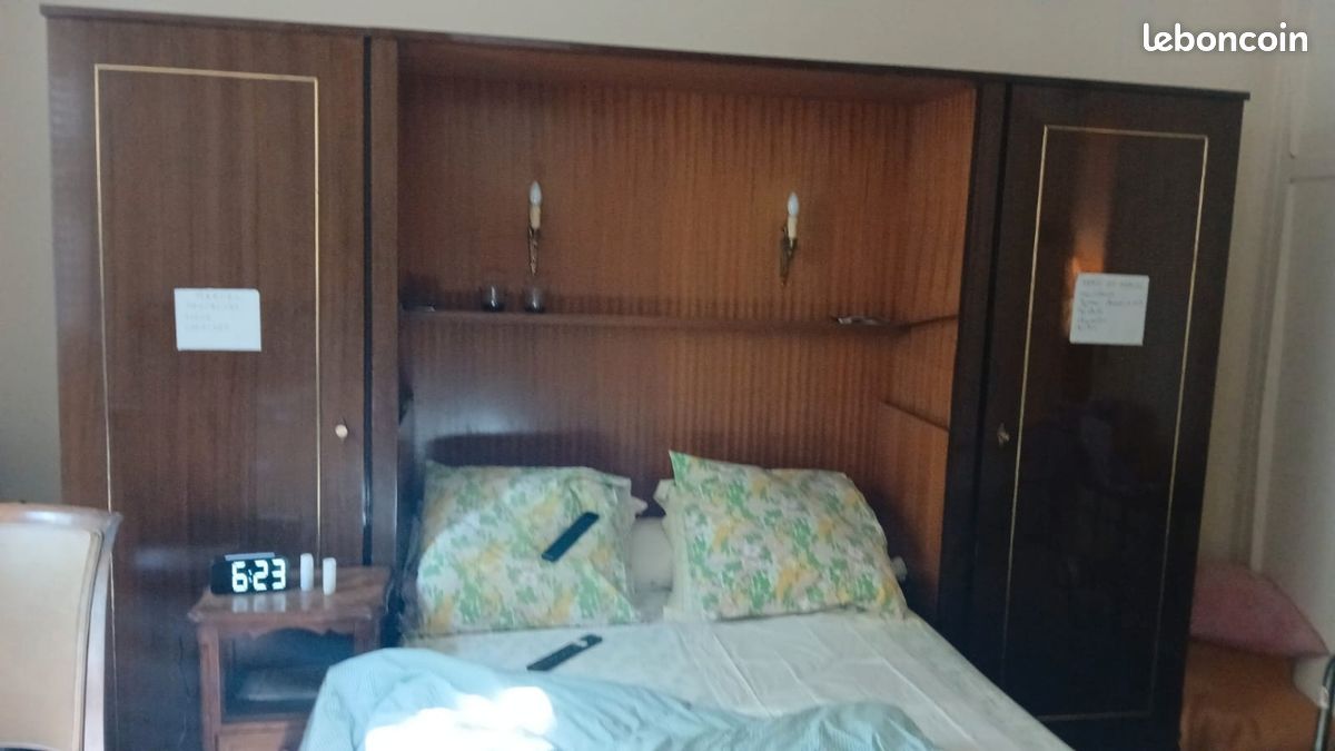 Lit escamotable 140x190 avec 1 armoire de chaque côte (image 2)