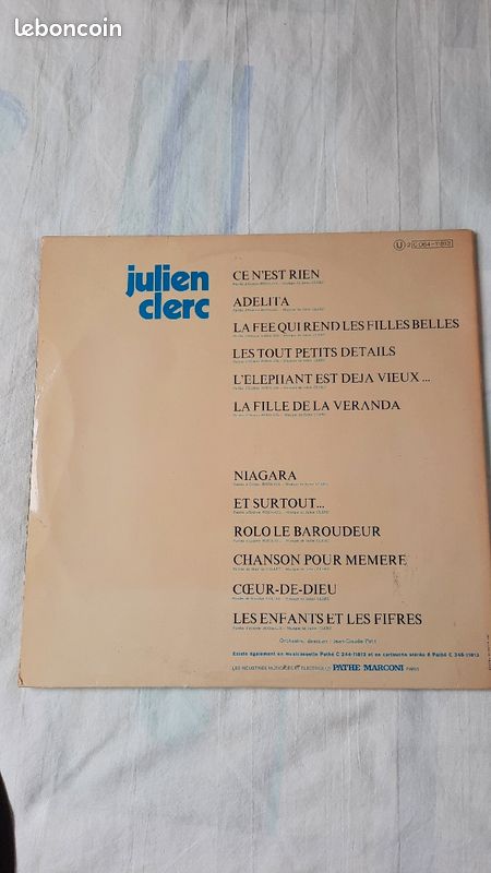 Vinyle 33 tours Julien CLERC (image 3)