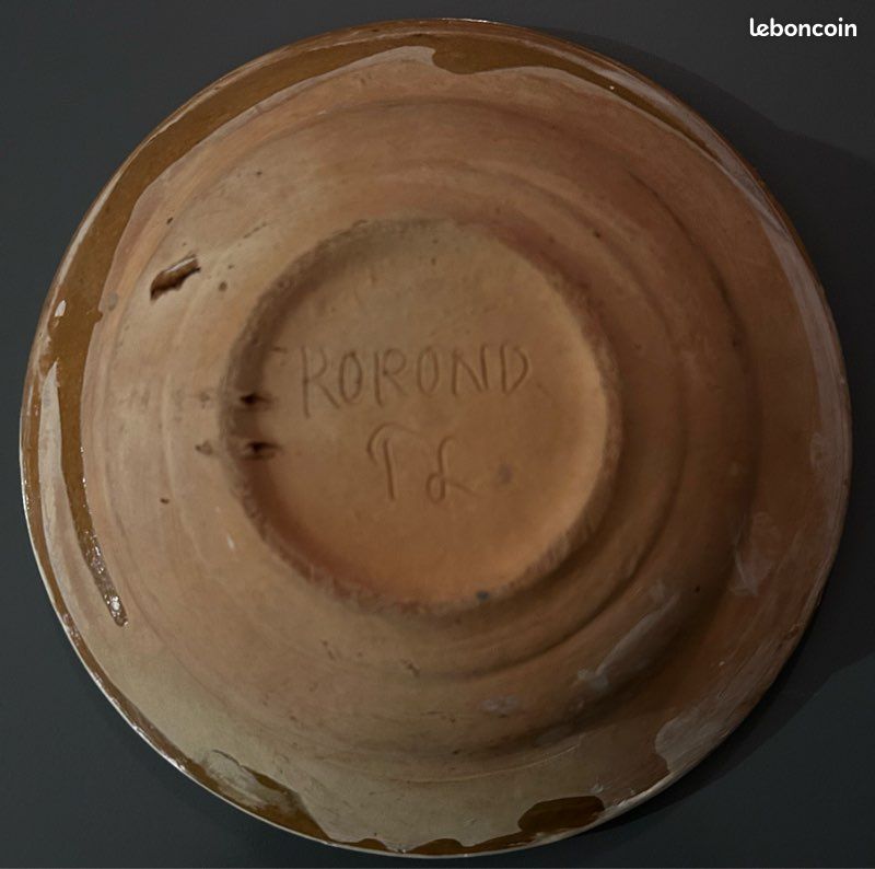 Assiette creuse ancienne en argile de Korond (image 7)