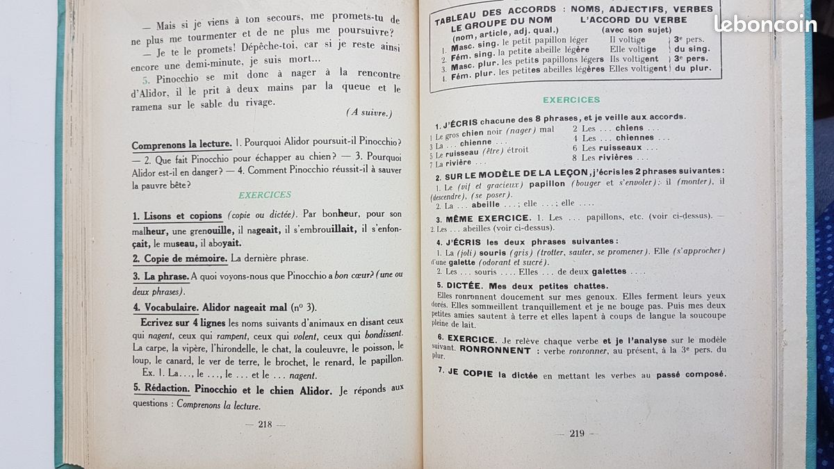 "Livre unique de lecture et de français" CE2 Chatel 1956 Neuf (image 4)