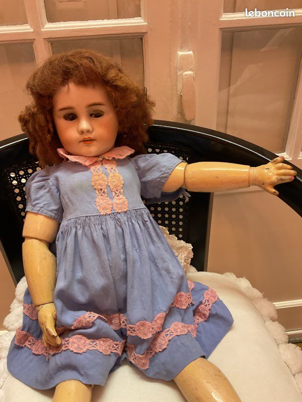 Poupée ancienne: Jolie Jumeau bouche ouverte taille 12. 68 cm