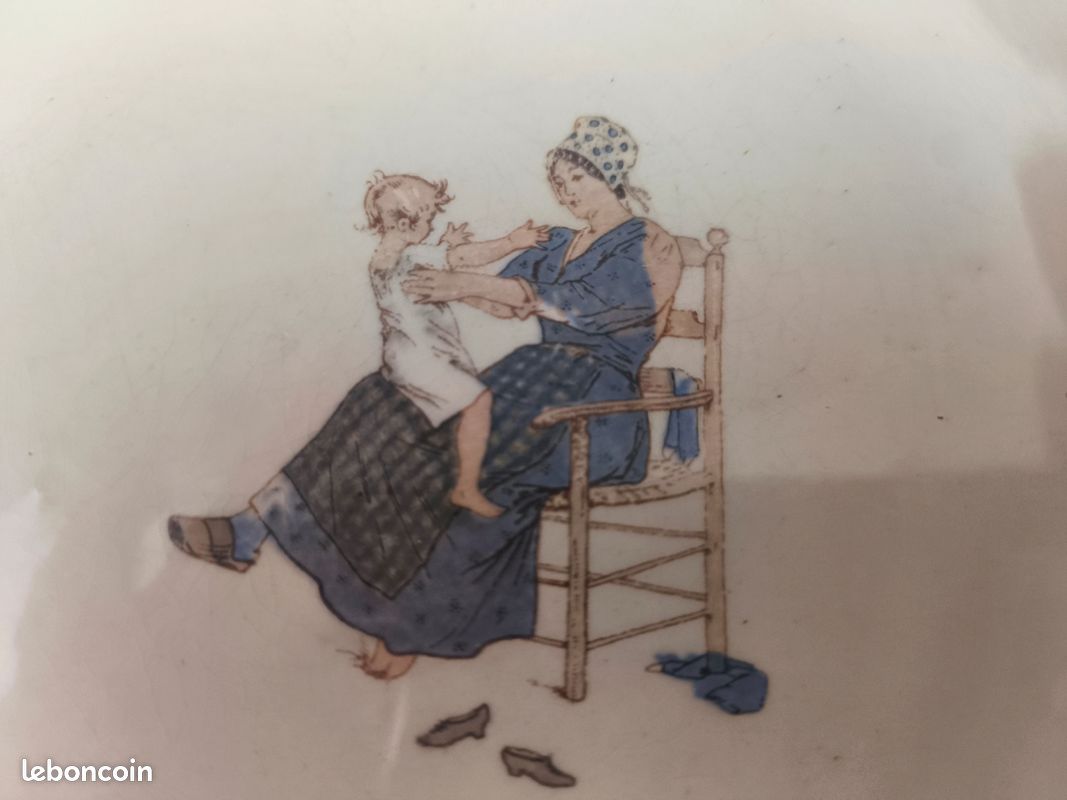 Ancienne assiette à bouillie Sarreguemines modèle Enfant Richard (image 3)