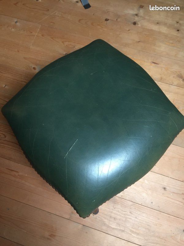 Tabouret en bois et cuir (image 2)