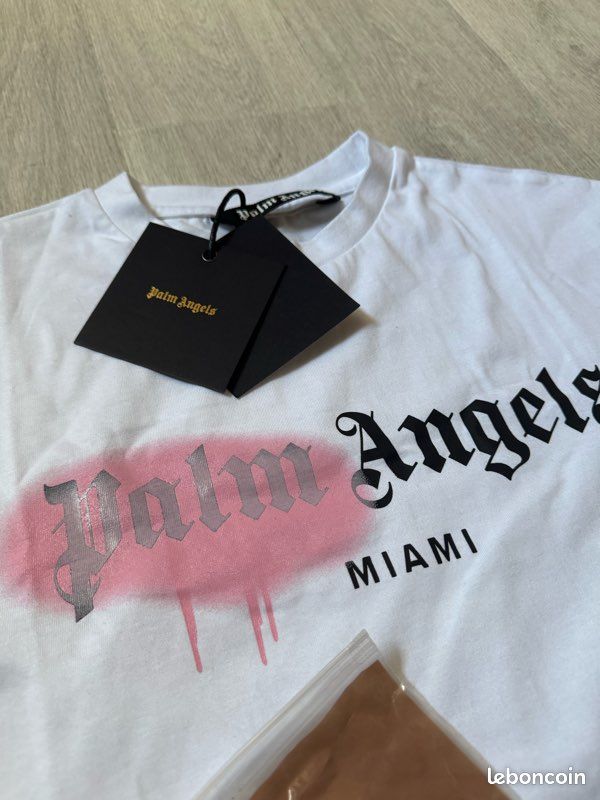 Palm Angels T Shirt Pink Spray Paint Palm Angels T-shirt Miami