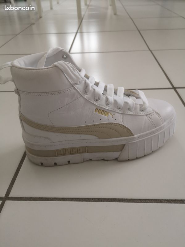 Baskets PUMA Wayze Wedge Blanches et Beige Gold (image 3)