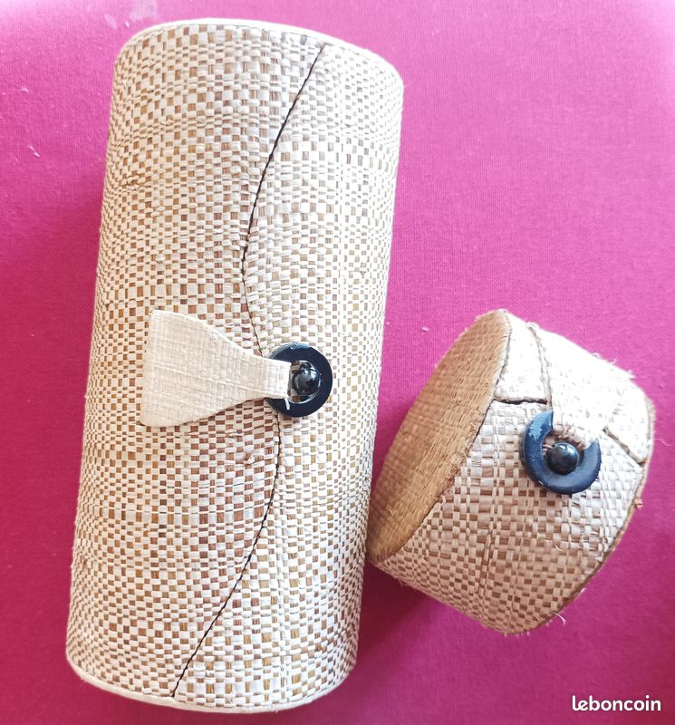 Ensemble de deux boites à bijoux en raphia (image 1)
