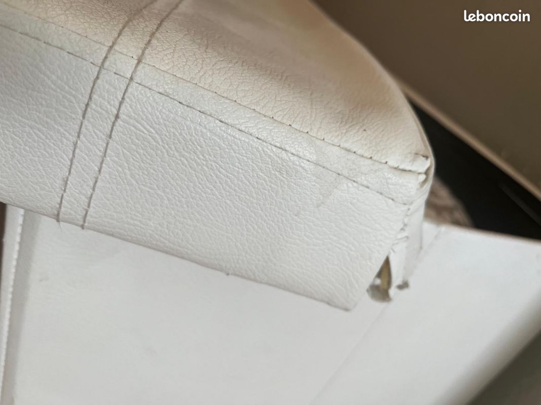 Grande caisse blanche de rangement similicuir blanc (image 4)