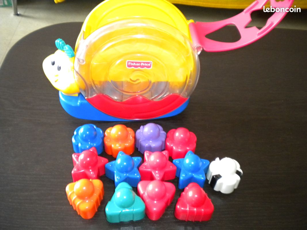 Lot escargot musical animablocs Fischer Price + petit escargot empilable Ficher Price - TBE (image 2)
