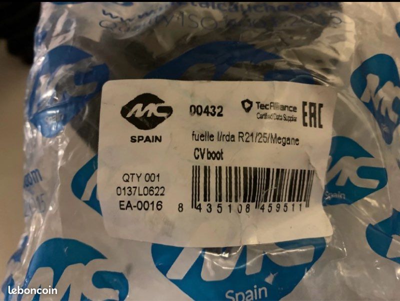 Lot de 2 Soufflets de transmission côté boîte METALCAUCHO 00432 - Neufs (image 3)