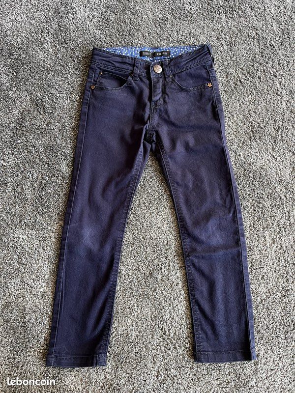 Pantalon slim fille bleu marine IKKS 5 ans (image 1)