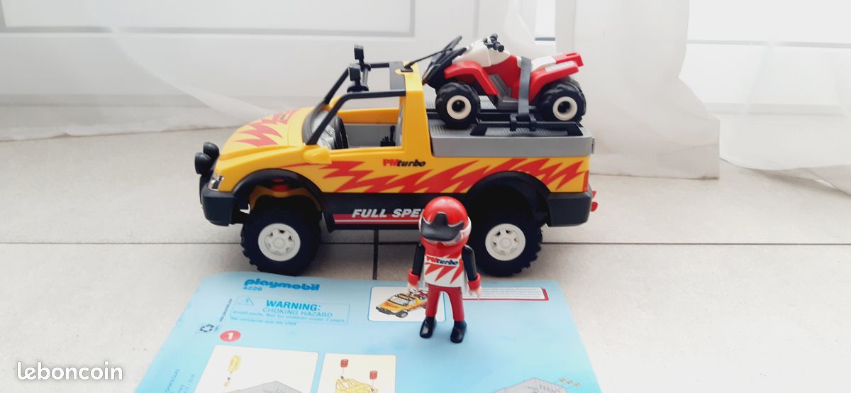 PLAYMOBIL 4228 Pick-up et quad de course rouge (image 1)