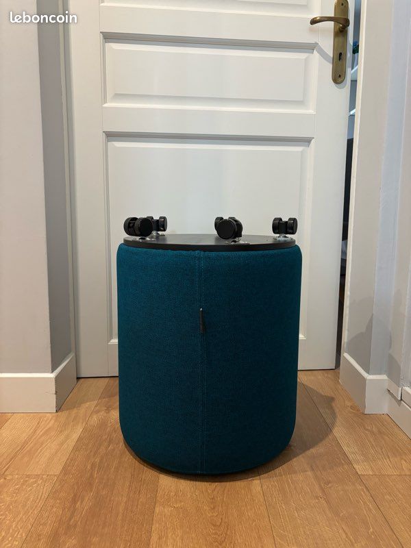 Pouf bleu canard (image 2)