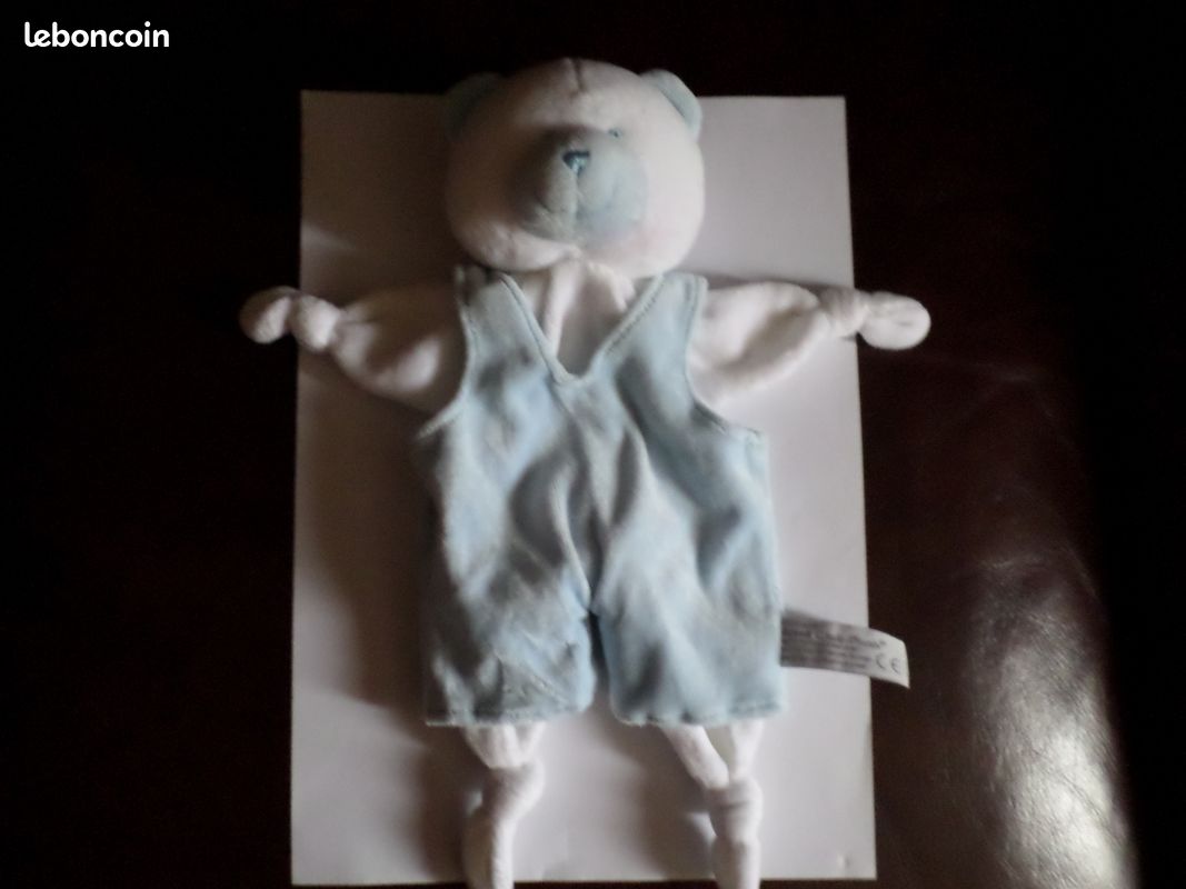 Doudou peluche ours blanc 6 euros (image 1)