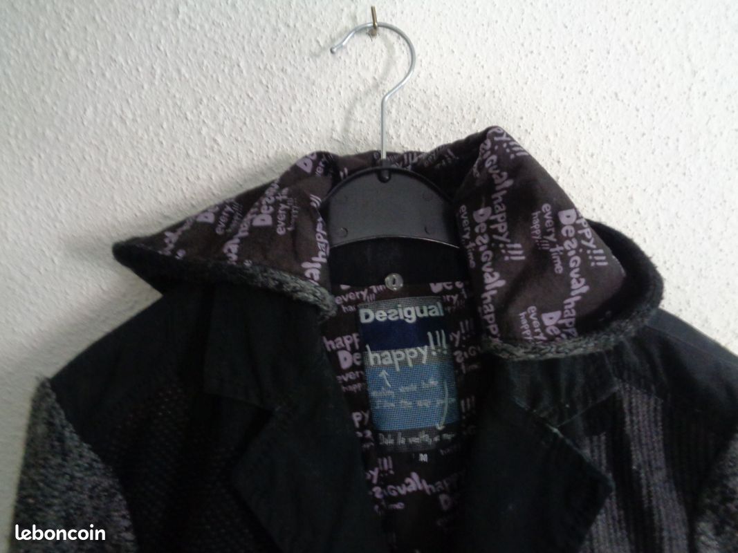 Veste Desigual Pour Homme Printemps - Taille S Gris-vert Avec Capuche - Occasion Très Bon état