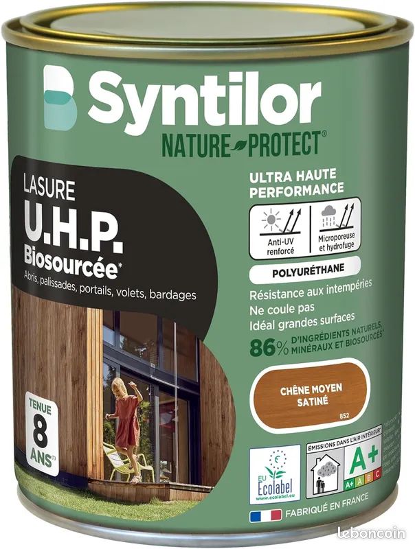 Lasure SYNTILOR biosourcé ultra haute performance,8 ans chêne moyen satiné (image 1)