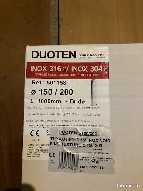 Tubage Duo Ten 1m noir (image 1)