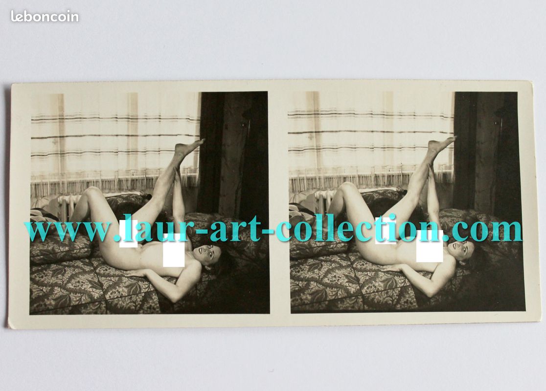 Vue stereoscopique erotique, femme nue artistique, photo erotisme 1920-40  pin-up (37) - Collection