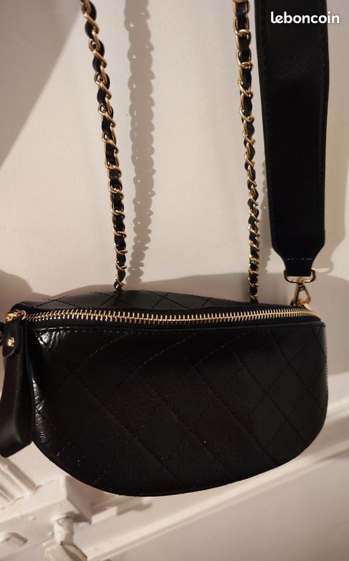 Petit sac noir banane bandoulière femme (image 3)