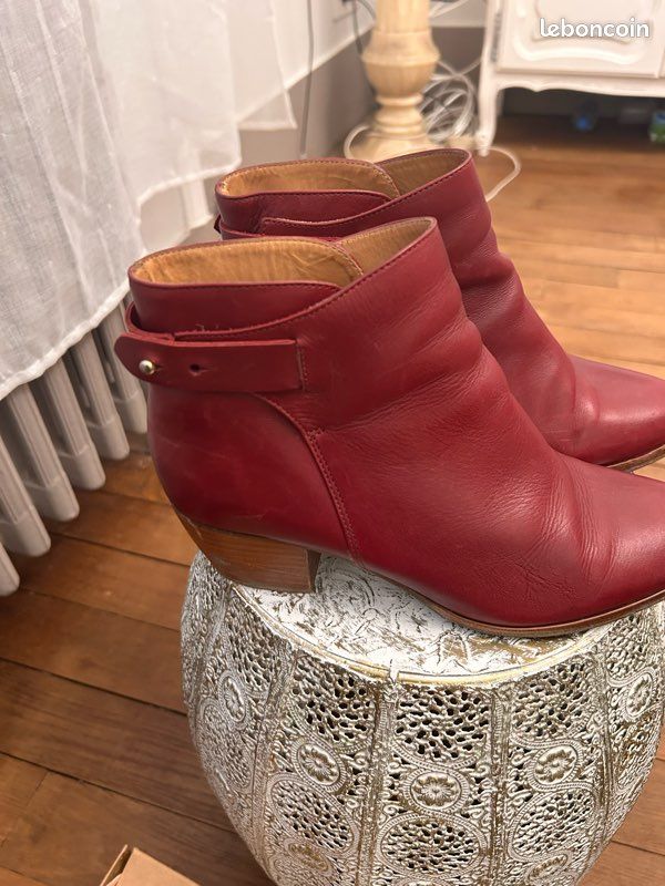 Boots Vinted Sezane Chaussures Bottines Cuir Bottines Alba Sezane