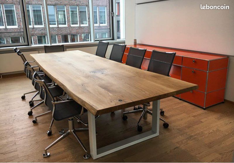 Table de Réunion Bureau de Travail Bois Massif Sur Mesure (image 2)