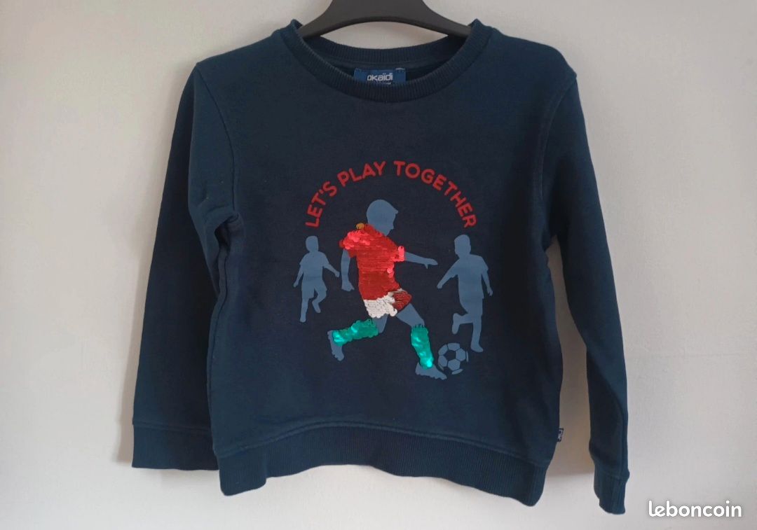 Pull Garçon RETROFIT BRAND MFG Taille L (14-16) - Bleu Foncé, Gris, Rouge - Neuf Avec étiquettes