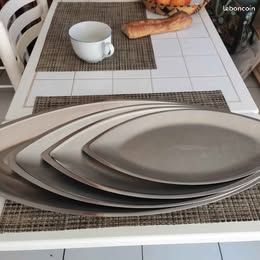 Vaisselle Guy Degrenne et Jean Couzon inox massif, plat présentation de table métal inox, seau à glace Jean Couzon, cadeau de table France. - France