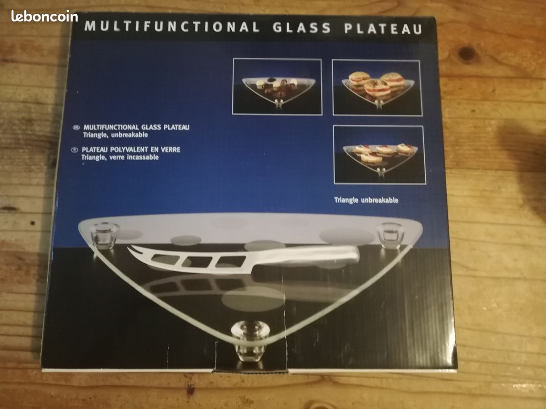 Plateau Design polyvalent en verre incassable + un couteau (image 2)