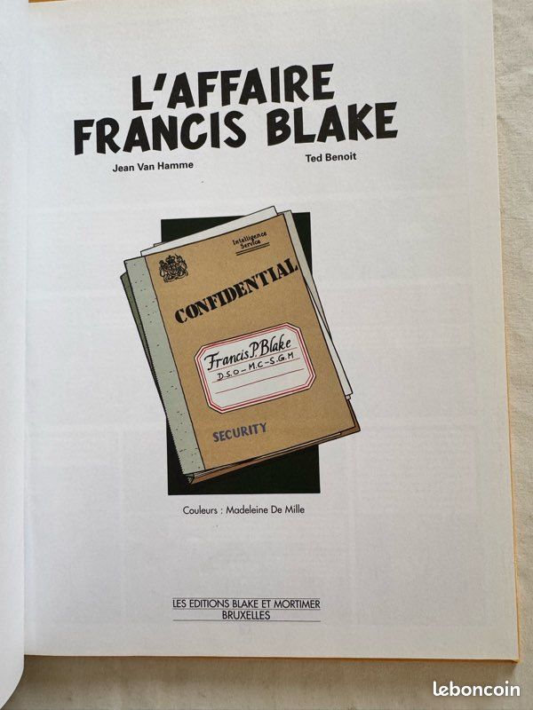 Les Editions Blake et Mortimer Blake et Mortimer L'Affaire Francis Blake 1996 (image 5)