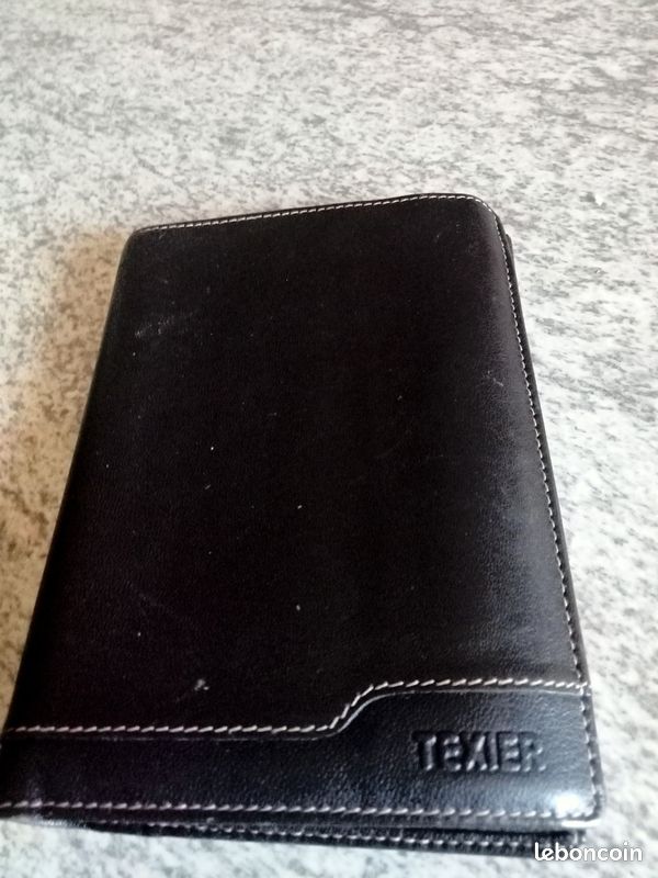 Porte feuille homme marque Texier neuf cuir couleur noir (image 1)